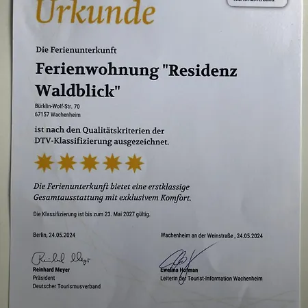Апартаменты Residenz Waldblick 5 Sterne Penthouse-ferienwohnung Klassifizierung Dtv Вахенхайм-ан-дер-Вайнштрасе