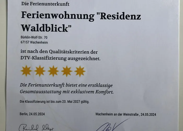 Lejlighed Residenz Waldblick 5 Sterne Penthouse-ferienwohnung Klassifizierung Dtv Wachenheim an der Weinstraße